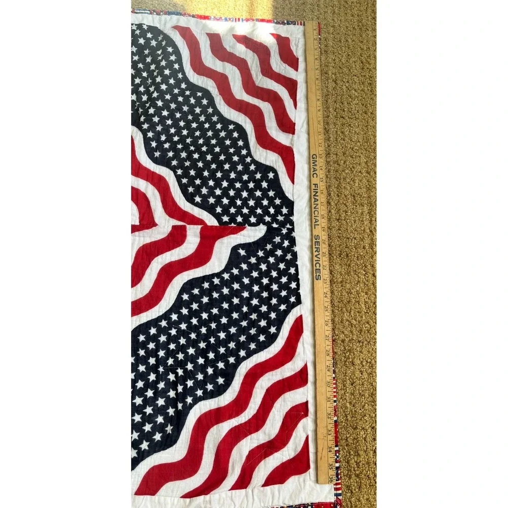 Handmade Patriotic American Flag Throw Quilt 54